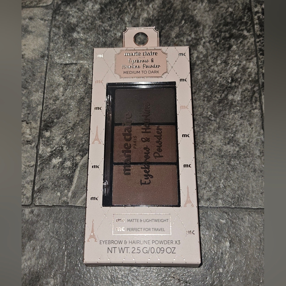 Marie Claire Eyebrow & Hairline Powder Medium- Dark 0.09oz BNIB